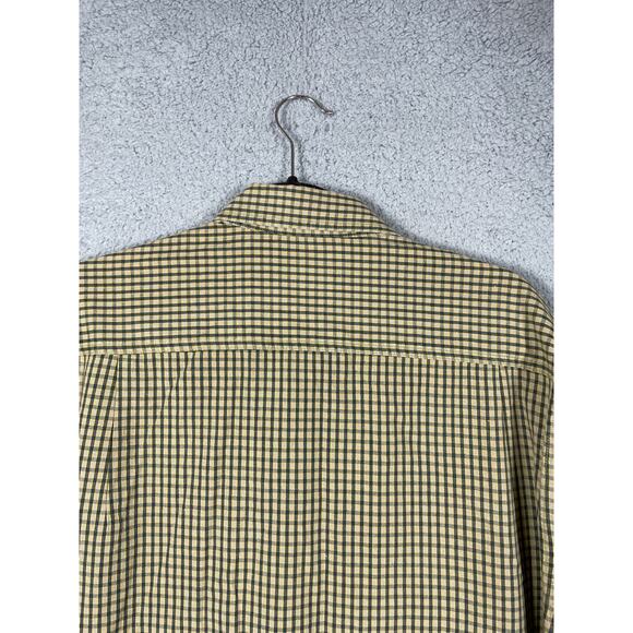 Columbia Mens Size M Long Sleeve Button Up Shirt Tan & Green Plaid - Picture 5 of 9